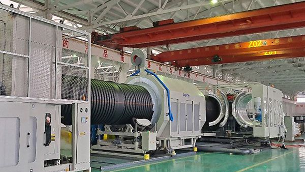 ZhongyunTech just trialed ZC-2000H successfully to produce ID1400mm HDPE SN8 double wall corrugated pipes