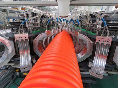 PP corrugated pipe production